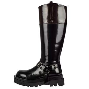 Jeffrey Campbell Friesian Patent Leather Harness Biker Moto Boots size 8.5